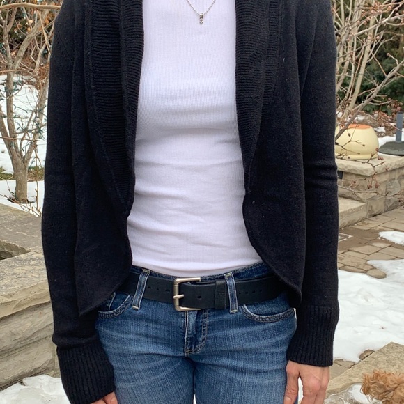 BCBG MAXAZRIA black wrap cardigan - Picture 4 of 6